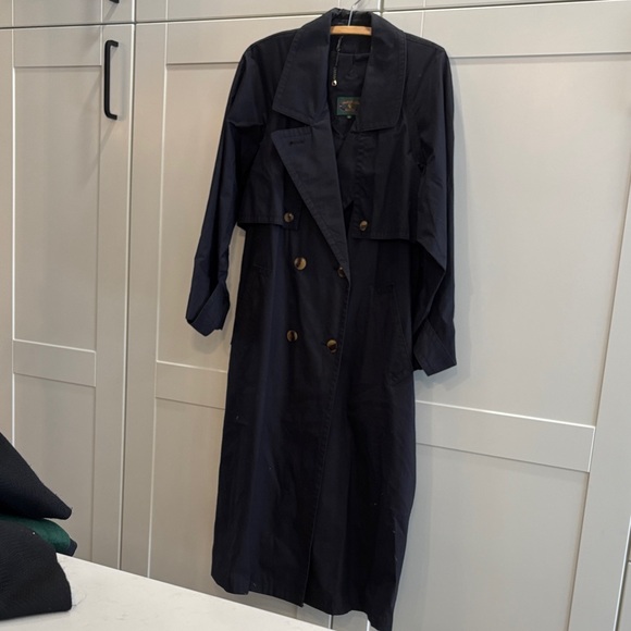 Charter Club Jackets & Blazers - Vintage 100% Cotton Charter Club Black Trench Coat
